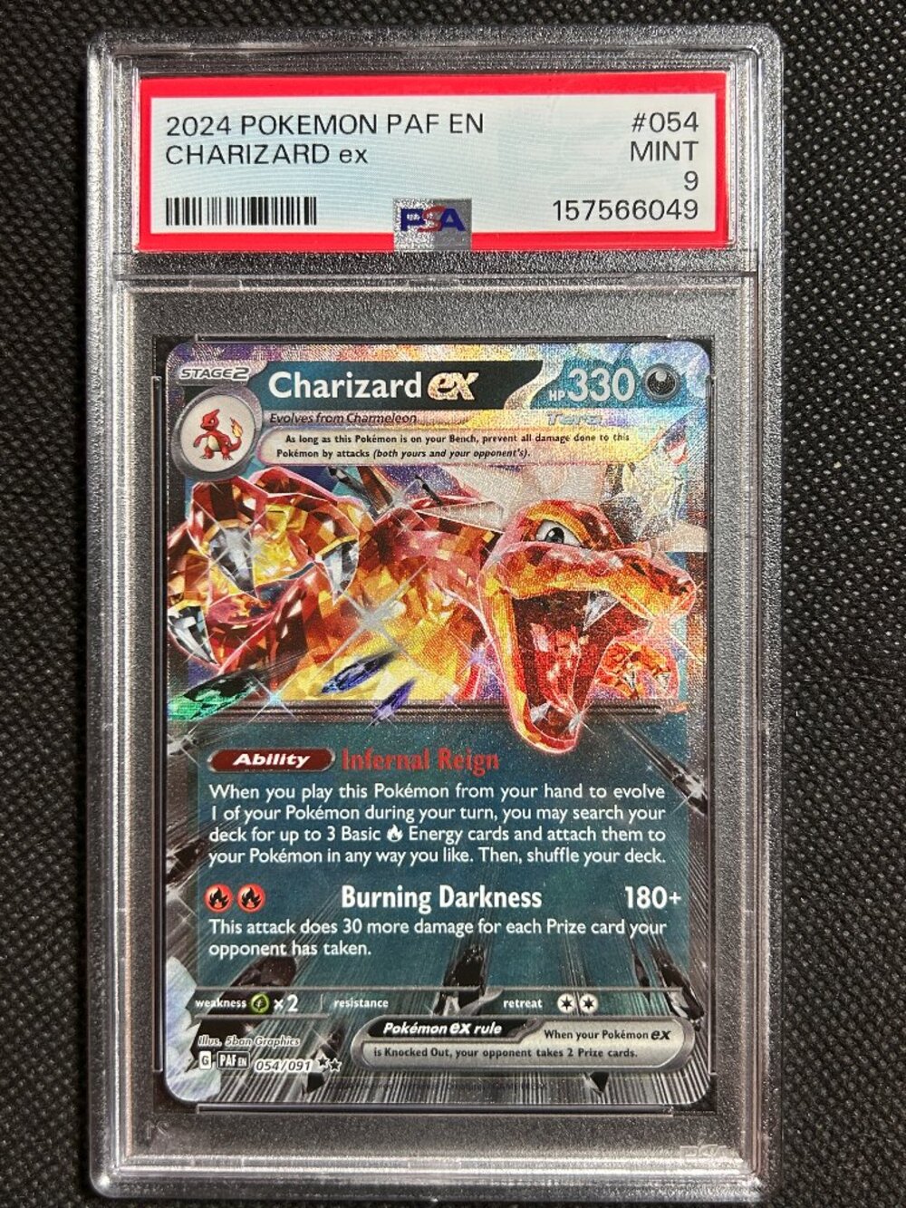 2024 POKEMON PAF EN-PALDEAN FATES #054 CHARIZARD EX PSA 9 MINT